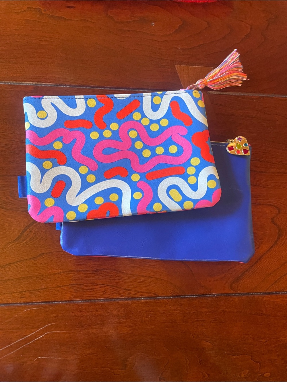Set of two Colorful Abstract Pattern Makeup Bags by Ipsy